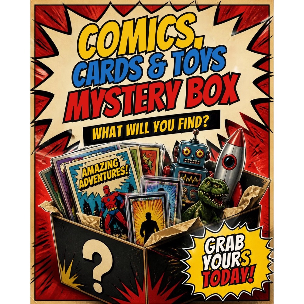 Comics Cards & Toys Mystery Box Kids Collectible Surprise Bundle Retro Theme